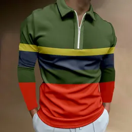 Polo da uomo Autunno Casual Polo T-shirt di lusso Uomo manica lunga Colletto rovesciato Camicia da golf slim fit Abbigliamento da uomo Taglie forti 230325