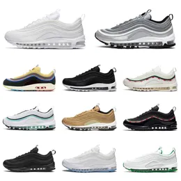 Tränare Max 97 Mens Casual Shoes Mschf X X Inri Jesus obesegrad svart topp Triple White Metalic Gold Women Designer Air 97s Sean Wotherspoon Sliver Bullet Sneakers