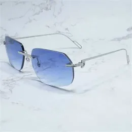 Lüks Tasarımcı Yüksek kaliteli güneş gözlükleri% 20 indirim metal erkekler Rimless Vintage Gözlükler Gözlük Desinger Marka Koruma Dekorasyon Trend Productkajia