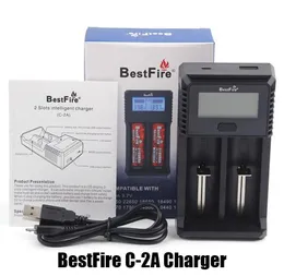 Authentic BestFire USB Carregador LCD Smart Chargers C 2a 2 slots para 18650 26650 18350 22650 17500 14500 16340 Bateria de lítio recarregável duplo rápido