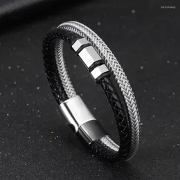 Charm Bracelets 2023 Trendy People Creative Explosion Models Simple Steel Wire Braided Men's Bracelet Fashion Trend Niche