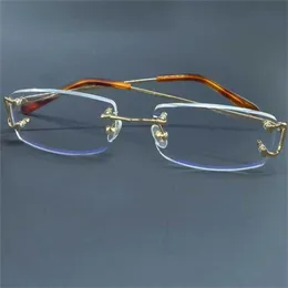 10 % RABATT auf neue Herren- und Damen-Sonnenbrillen auf Luxusdesigner 20 % auf Brillengestell, randlos, Herren, Damen, rechteckig, transparent, klar, Brillen mit SehstärkeKajia