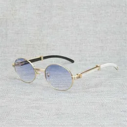 Designer de luxe de haute qualité lunettes de soleil 20% de réduction Vintage blanc noir corne de buffle hommes rond Natura bois lunettes pour Woemn extérieur lunettes claires cadre Oculos Shades