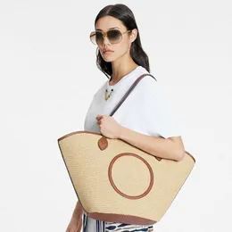 Designer Totes Straw Bag Fashion Handmade Woven Handbag Summer Vacation Beach Bag Large Capacity Tote Bag Travel Lady Straw Bolsas Shopping Bags Shoulder Bags L Bags