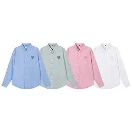 Mens Shirts woman shirt designer shirt Mens Casual Shirts pink button up shirt Clothing Fashion Casual Summer Classic heart Long Sleeve Turn down collar Amis luxe