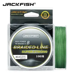 Рыбацкие аксессуары Джек Рфишины 100 м 8 Странс Печатая линия рыбалки 10-80 фунтов многофиламентов.