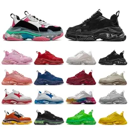 2023 grandpa Casual Shoes Dad Shoes Mens Sneakers Trainer Clear Bubble Bottom Black Red Old Grandpa 2022 New Men Women 17Fw Triple S Chaussures 36-45