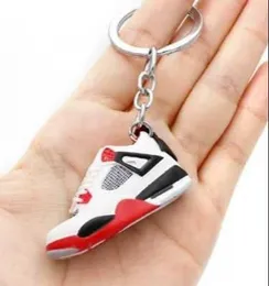 Keychains Sneakers Keychain Trend Couple Bag Ornament 3D Stereo Mini Basketball Shoes Pendant Car Keyring Y22123252757