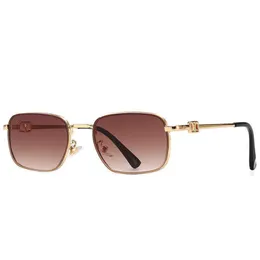 Luxury Designer High Quality Sunglasses 20% Off 21037 fashionable metal small frame tan ins style advanced feeling