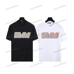 xinxinbuy Hommes designer Tee t-shirt 23ss Couleur lettre impression manches courtes coton femmes Noir Blanc bleu kaki S-XL