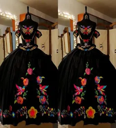 2023 Fabulass Black Quinceanera Dresses Charro Vintage Embroidered Ball Gown Off Offer Offer Swomlar Dress Sweet 15 Girls4297373