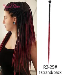 20 polegadas 2020 moda 100 extensões de dreadlocks artesanais dreads cabelo sintético crochê dreads trança extensão de cabelo homens mulheres blac5821892