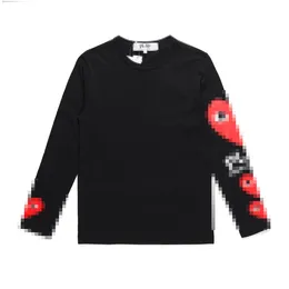 Designer TEE Men's T-shirts Com des Garcons Play CDG Arm Long Sleeve Big Red Heart T-Shirt Black Unisex XL Streetwear Brand New