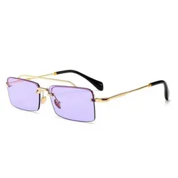 Designer Men's and Women's Beach Couple Sunglasses 20% Off Luxurious Summer Ladies Square Personality Metal Frame Glasses Specular Reflection for WomenKajia