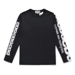 Garcons CDG 디자이너 Tee Mens 티셔츠 Com des 연극 긴 슬리브 티셔츠 유엔 스트리트웨어 크기 XL Black Tees 여성