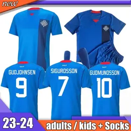 2023 2024 Gudjohnsen Iceland Soccer Jerseys National Team Islandia 22 23 G Sigurdsson Sigthorsson E R Sigurdsson Finnbogason Shird Camisetas de Futbol