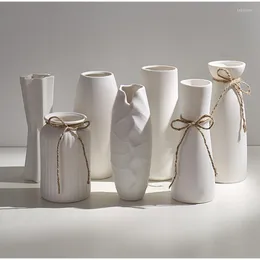 Вазы скандинавской керамическая цветочная ваза домашний декор аксессуары минималистский внутренний растительный горшок офисная студия