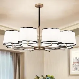 مصابيح قلادة حديثة النيكل الثريات LED الإضاءة غرفة المعيش