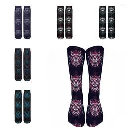 Женские носки Harajuku Cool Skateborad Tube Compression Смешанный хлопковой 3D -принт зимний хипстер теплый смешные женские носки унисекс