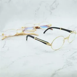 Luxury designerskie męskie okulary przeciwsłoneczne drewno oko oko okulary mężczyźni męskie owalne okulary ramy kobiety męskie akcesoria marka złota optyczna klamka