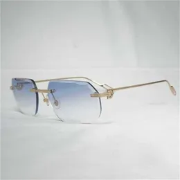 Designer-Strandpaar-Sonnenbrille für Herren und Damen 20 % Rabatt auf Vintage, randlos, quadratisch, Herren, Oculos, Schnittlinsenform, Metallrahmen, klar, zum Lesen von Gafas