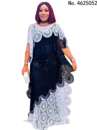 Ubrania etniczne Afrykańskie sukienki imprezowe dla kobiet Elegancka koronkowa Afryka odzież muzułmańska moda abayas dashiki szat kaftan długa sukienka maxi 230325