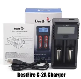 Original BestFire USB-Ladegerät LCD-Smart-Ladegeräte C 2A 2 Steckplätze für 18650 26650 18350 22650 17500 14500 16340 Dual schnell wiederaufladbare Lithiumbatterie