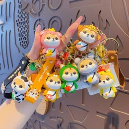 Party Favor Genuine cartoon zodiac rabbit keychain cute and delicate Shiba Inu keychain couple schoolbag pendant