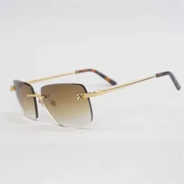 20％オフ高級デザイナーNew Men's and Women's Sungrasses 20％オフヴィンテージリムレススタイルの男性Oculos Shade Metal Frame Square Gafas Women