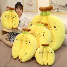 35cm criativo dos desenhos animados banana travesseiro kawaii sofá almofada brinquedo do bebê bonito boneca de pelúcia brinquedos frutas crianças presente do miúdo