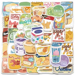 40PCS Cartoon Food Snacks ملصقات لقطعة Skatboard Car Car Laptop Fridge Helled Stickers iPad دراجة دراجة نارية PS4 Guitar DIY PVC شارات