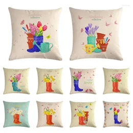 Pillow Gardening Collection 45cmX45cm Cotton Vintage Your Text Here Throw Back Cover Case Home Decor Sofa Car ZY1287