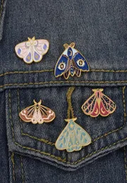 Women Insect Series Clothes Brooches Butterfly Moth Model Drop Oil Pins European Alloy Moon Eye Enamel Cowboy Ryggsäck Badge Jewel8940680