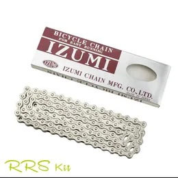 Велосипедные сети Japan Izumi Bicycle Chain 410 Series 116 Links Track Singlefix Gear Speed ​​Accessories 230325