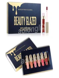 Gold Birthday Edition Lip Gloss 6pcsset Lip -Lipsticks Matte Liquid Lipstick Makeup Kit de brillo de labios Beauty Glazed Lip Gloss Cosmetics8965068