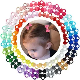 30PCS Tiny Hair Ties With Bows Baby Bows Rubber Bands Hair Ties Soft Elastics Ponytail Holders Hair Accessories for Infants Toddlers Baby Girls
