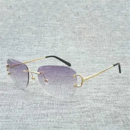 Luxury Designer Fashion Solglasögon 20% rabatt på Trend Random Wire Men Oval Cutting Shadow Women Glasögon för strandkörningkajia