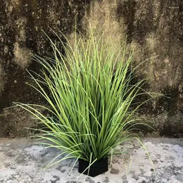 装飾的な花60cm 21フォーク人工玉ねぎ草大きな偽のreeds葉のフェイクプラントの背の高い屋内植物家庭のウェディングギフトパーティー