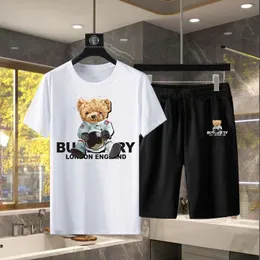 Męskie dresy letnia bawełniana koszulka i zestaw szortów luksusowa marka męska koszulka z krótkim rękawem nadruk niedźwiedzia damska koszulka 2-częściowy garnitur 230325