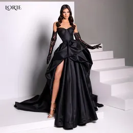 Partykleider LORIE Sexy Black Swan Off Shoulder Prom Partykleider Side Split Puffy Rock Abendtanzkleider Prinzessin Luxus Cocktailkleid 230325