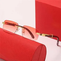 40% OFF Luxury Designer New Men's and Women's Sunglasses 20% Off Kajia frameless wooden spring leg Fashion GlassesKajia