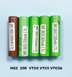 100 hoge kwaliteit 18650 Oplaadbare lithiumbatterij LG Hg2 3000 mAh Hoge afvoerafvoer versus Samsung 25r 30Q Sony VTC6 VTC5 VTC5A F1778238