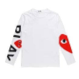 Designer TEE Men's T-shirts CDG Arm Com des Garcons Play Long Sleeve Large Big Heart T-Shirt White Unisex Streetwear Size XL