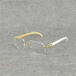 Designer-Strandpaar-Sonnenbrille für Herren und Damen 20 % Rabatt auf natürliches Holz, quadratisch, durchsichtig, Büffelhorn, übergroße, randlose Brillenfassung für Männer, die optische ovale Oculos lesen