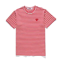 Designer TEE Men's T-shirts CDG Com Des Garcons PLAY Red Heart Short Sleeve T-shirt Striped Red/White Large Size Women tee
