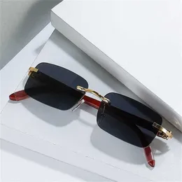 10% OFF Luxury Designer New Men's and Women's Sunglasses 20% Off card trend original wood leg frameless Ocean Film trimming square optical glassesKajia