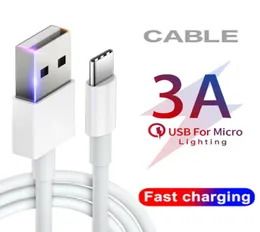 High Speed 3A USB Cable Fast Charger Micro USB Type C Charging Cables 1M 2M 3M2252030