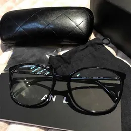 Men's Luxury Designer Women's Sunglasses Small fragrance plain spectacle 3282 the same black ultra light thin flat lens can be equipped with myopia frame