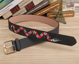 Nuevo color negro Cinturones de diseño de alta calidad Moda serpiente patrón animal hebilla cinturón para hombre cinturón para mujer ceinture no con box9794546
