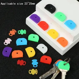 Keychains 12/24/32pcs Multi Color Key Cap Covers Identifier Tags Soft Silicone Topper Keyring Label Keys Organizer